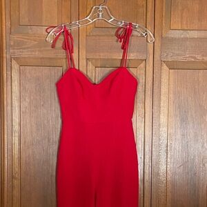 Wide Leg Jumpsuit w/Sweetheart Neckline ~Bow Ties On Shoulder By Crystal Sky